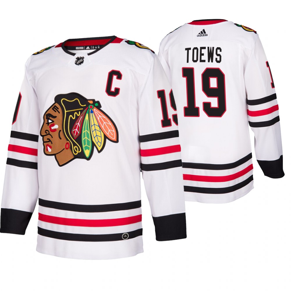 Blackhawks Jonathan Toews White Away Authentic Player Jersey