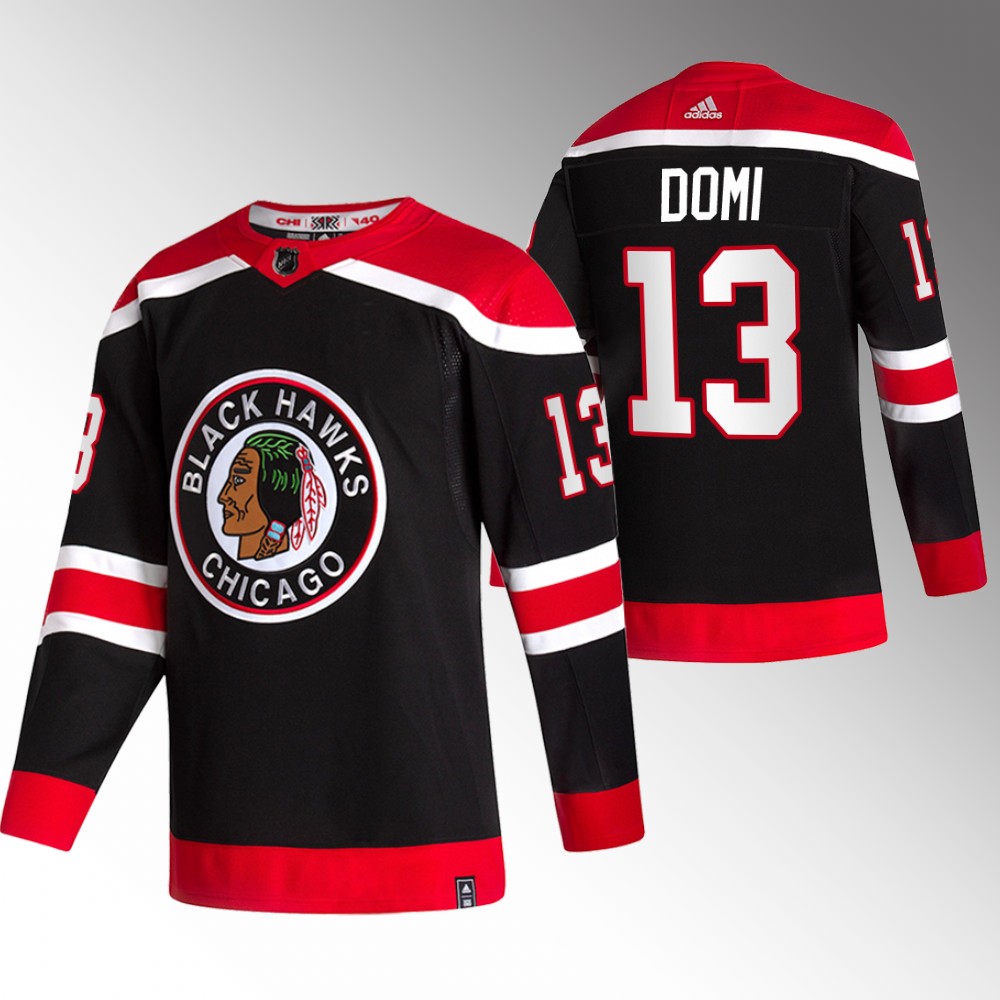 Blackhawks Max Domi 2022 Reverse Retro Black Authentic Jersey