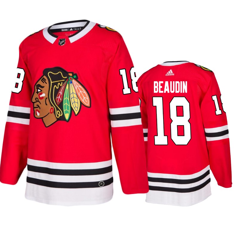 Blackhawks Nicolas Beaudin Red NHL Draft Jersey