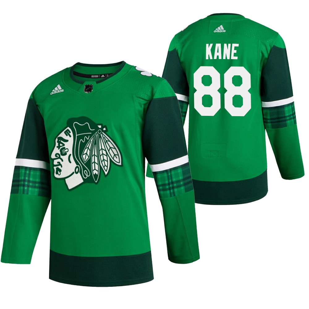 Blackhawks Patrick Kane 2020 St. Patrick's Day Green #88 Jersey Authentic Player