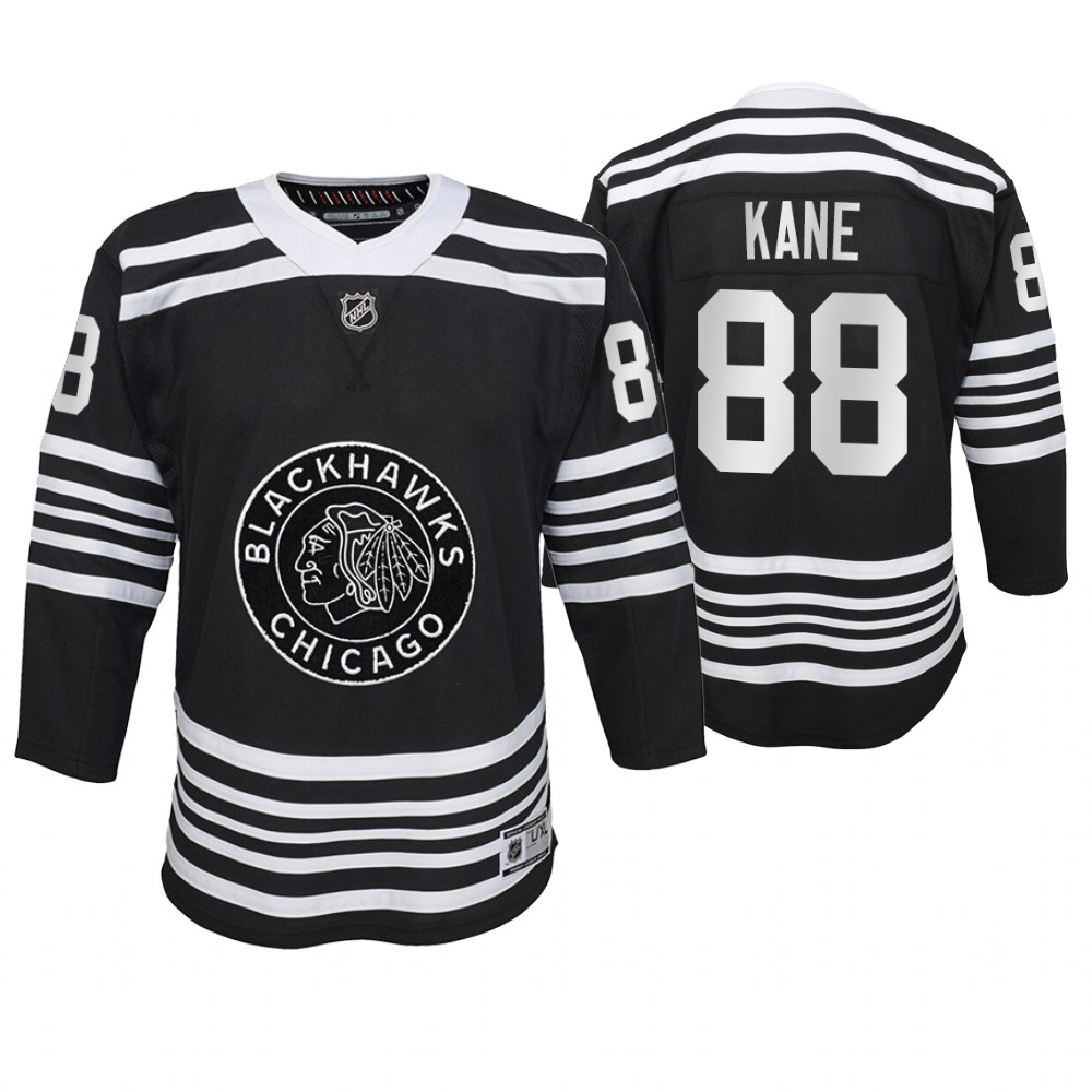 Blackhawks Patrick Kane Black Premier Alternate Youth Jersey