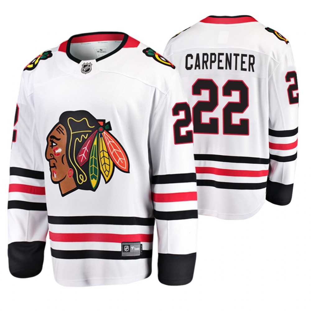 Blackhawks Ryan Carpenter White Away Breakaway Player Jersey