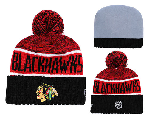 Blackhawks Team Logo Black Knit Hat YD