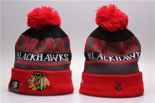 Blackhawks Team Logo Red Knit Hat YP