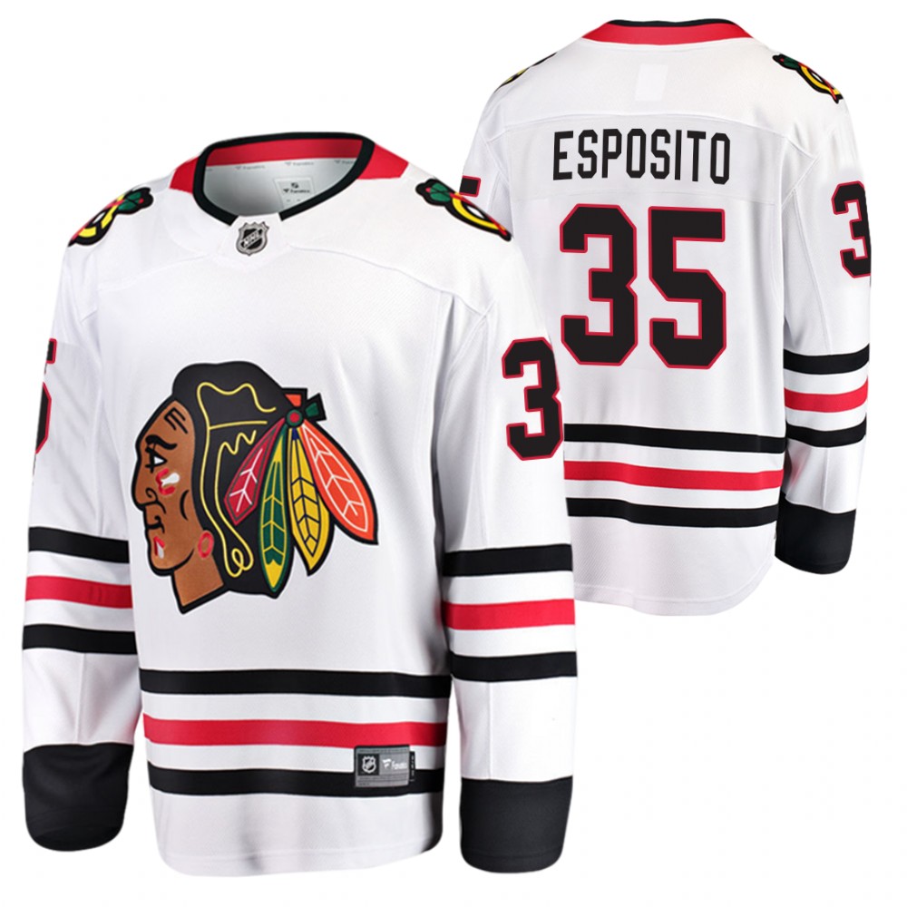 Blackhawks Tony Esposito Jersey Away White Commemoration Men