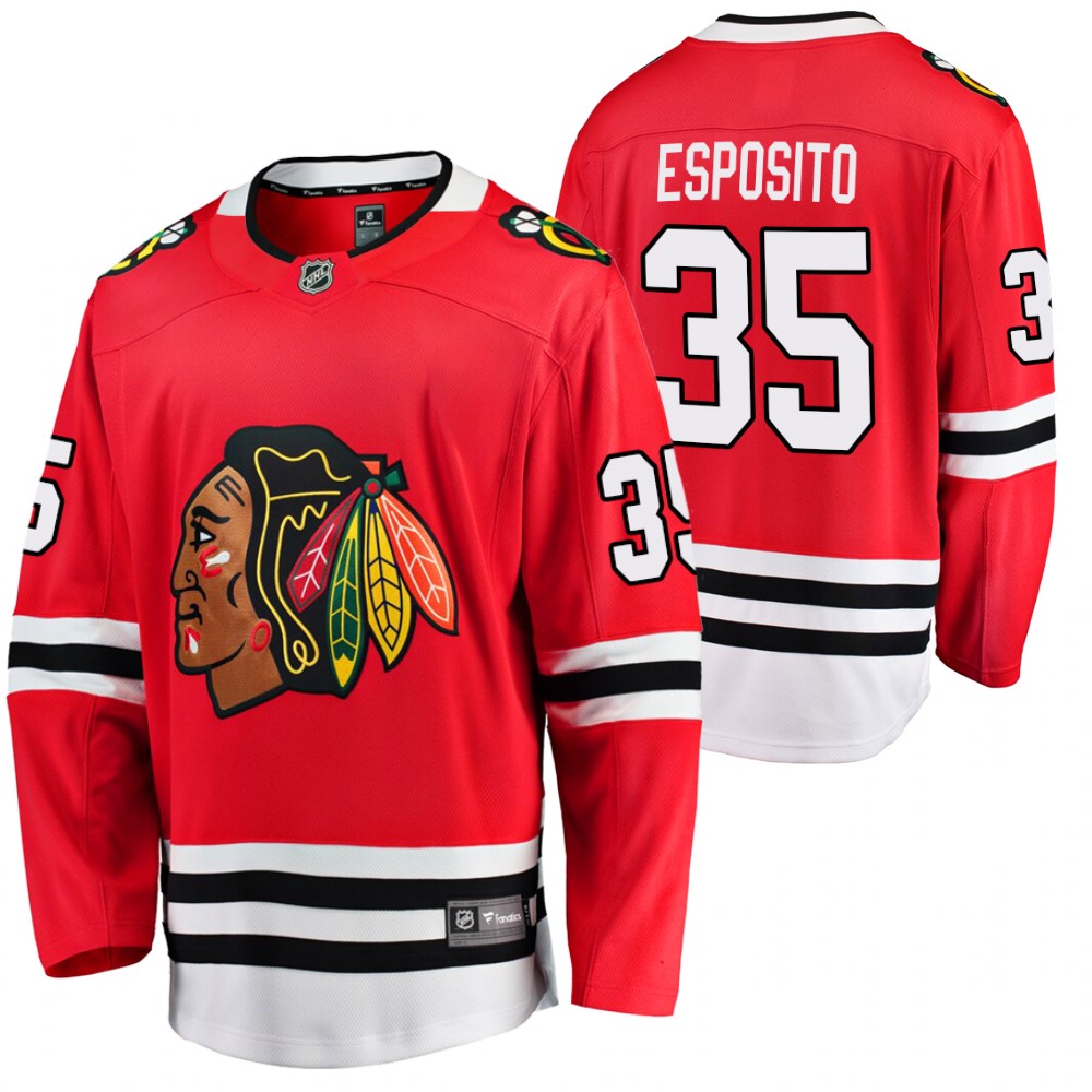 Blackhawks Tony Esposito Jersey Home Red Hockey HOF 1988 Men