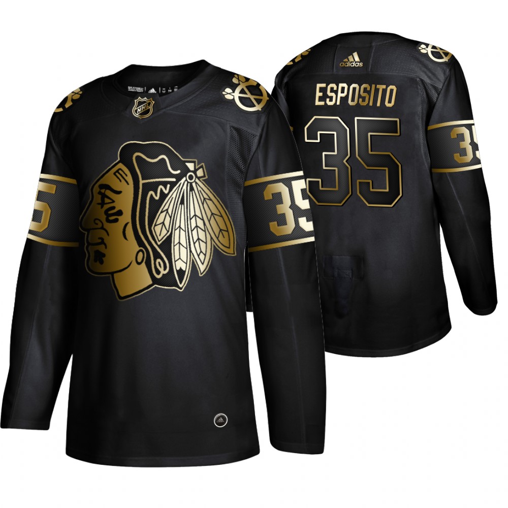 Blackhawks Tony Esposito Men's Authentic 2019 NHL Golden Edition Jersey
