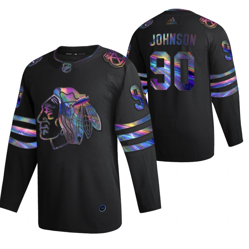 Blackhawks Tyler Johnson 2021-22 Iridescent Holographic Black Limited Jersey