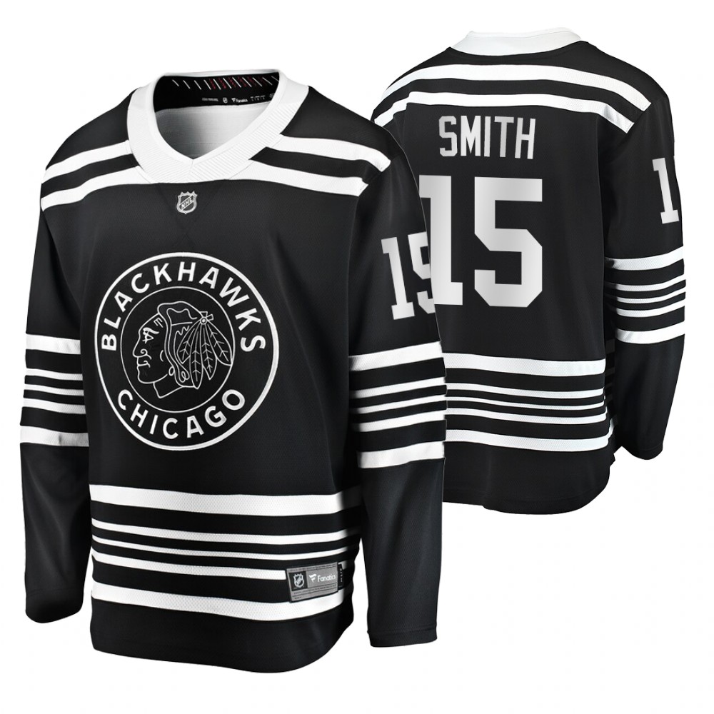 Blackhawks Zack Smith Black Premier Alternate Men's Jersey