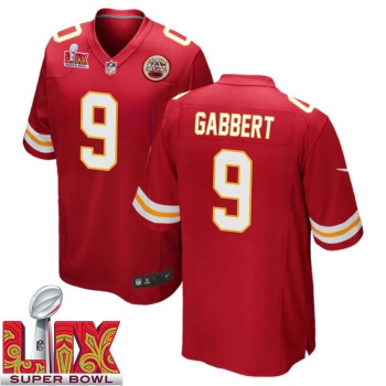 Blaine Gabbert No 9 Men Super Bowl LIX Kansas City Chiefs Home Game 2025 Jersey- Replica