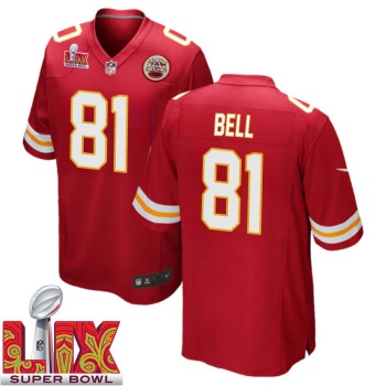 Blake Bell No 81 Men Super Bowl LIX Kansas City Chiefs Home Game 2025 Jersey- Replica
