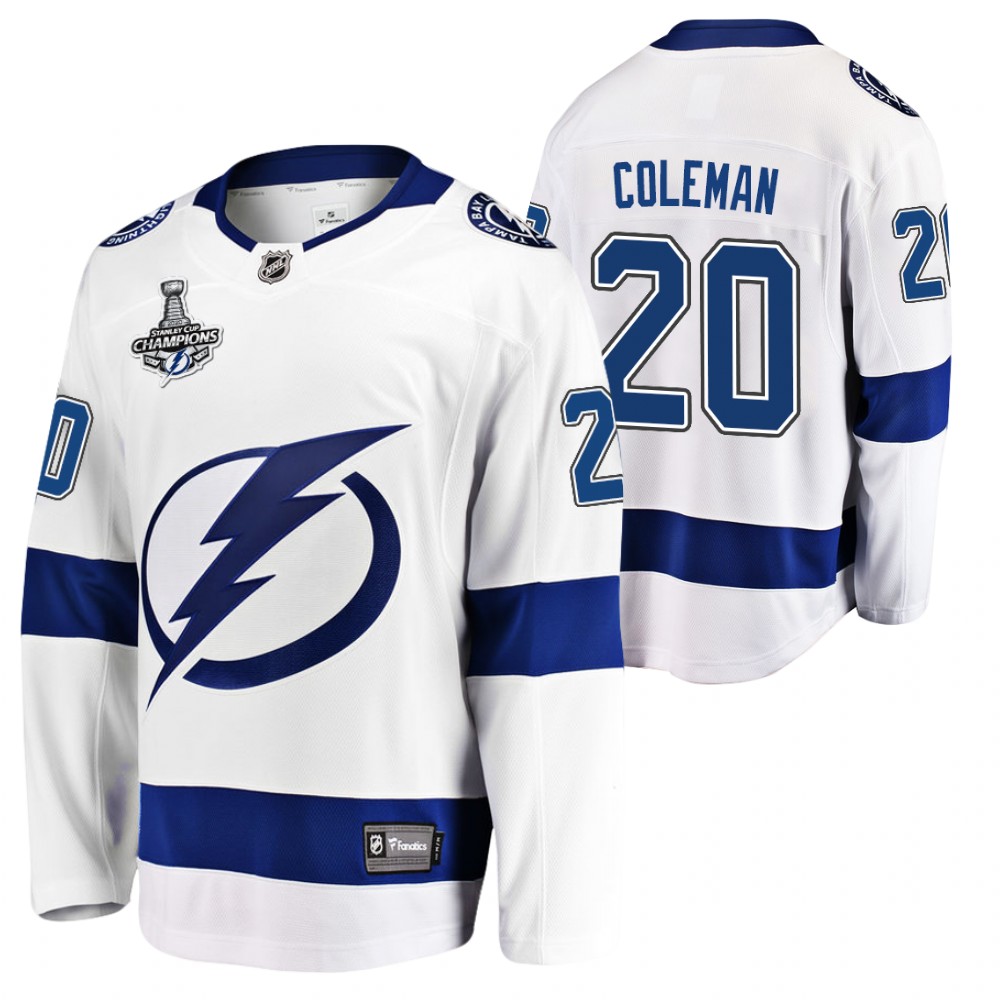 Blake Coleman Lightning 2020 Stanley Cup Champions White Away Jersey