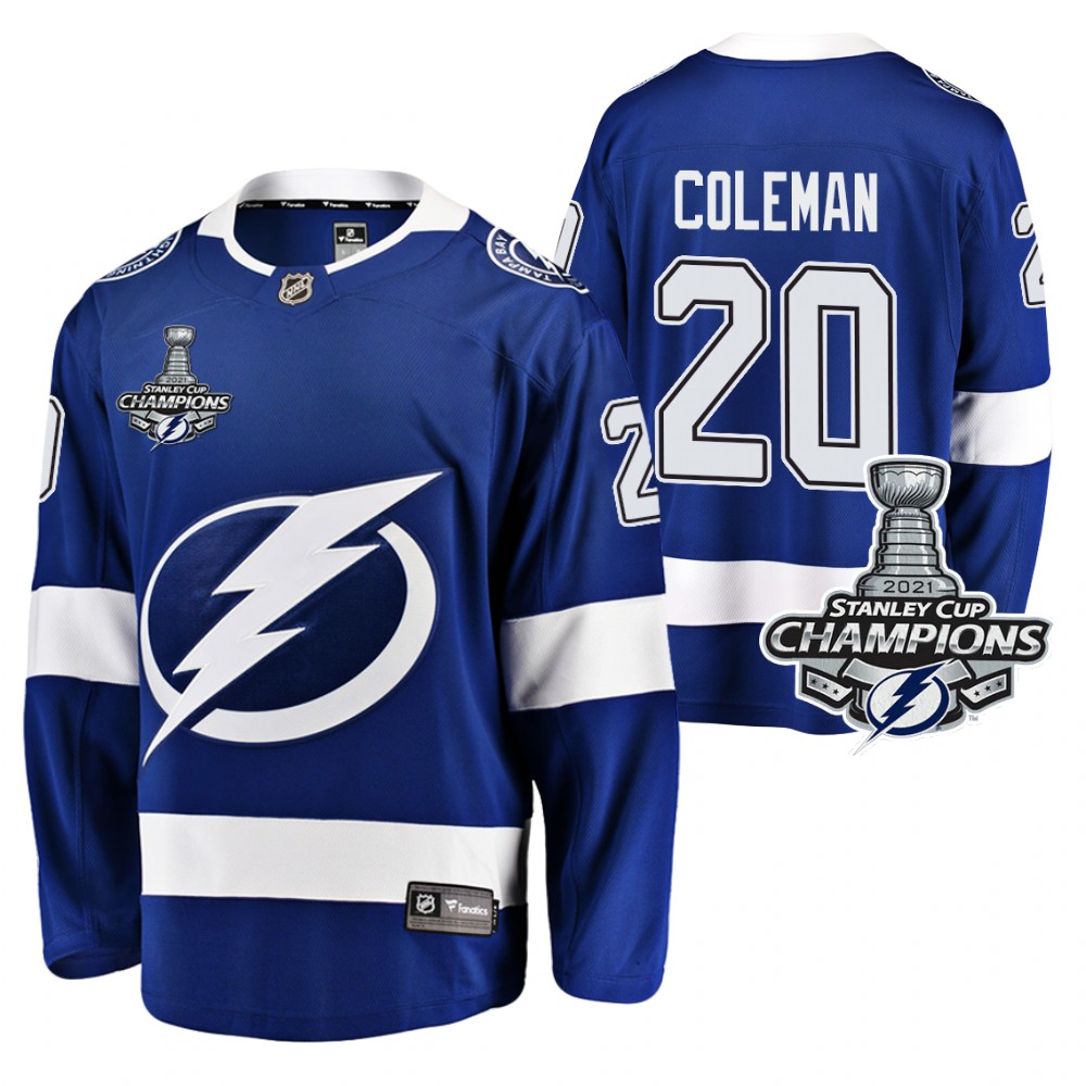 Blake Coleman Lightning 2021 Stanley Cup Champions Blue Home Jersey