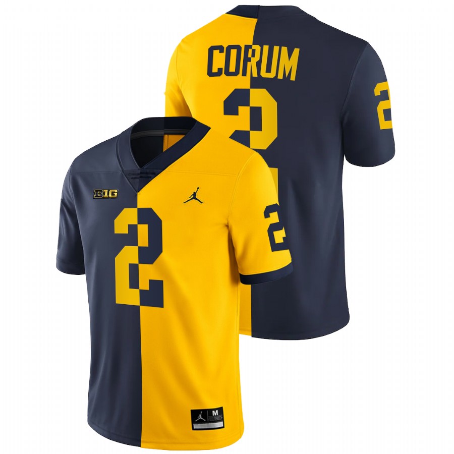 Blake Corum Michigan Wolverines Navy Maize 2021-22 Split Edition College Football Jersey