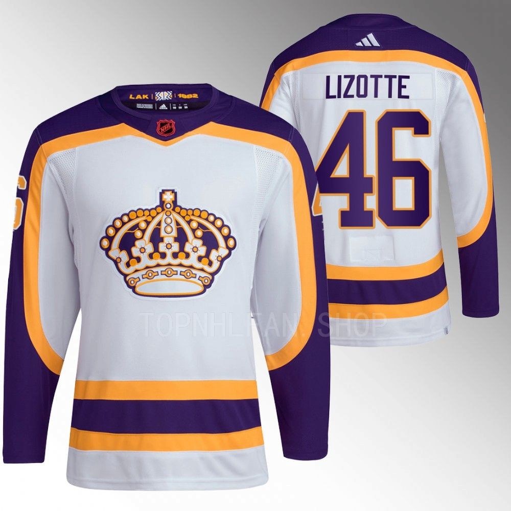 Blake Lizotte 2022 Los Angeles Kings White Reverse Retro 2.0 Authentic Primegreen Jersey