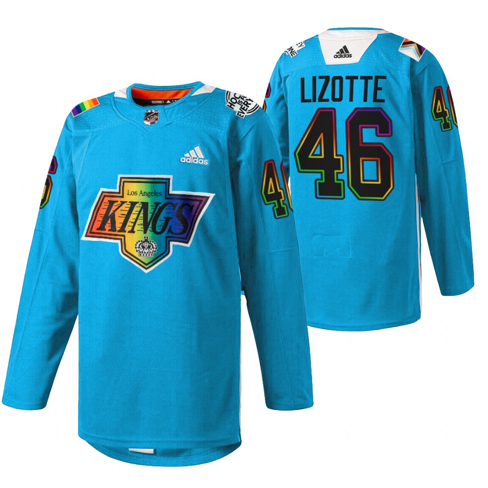 Blake Lizotte Kings Pride Night Jersey Blue Warm-Up