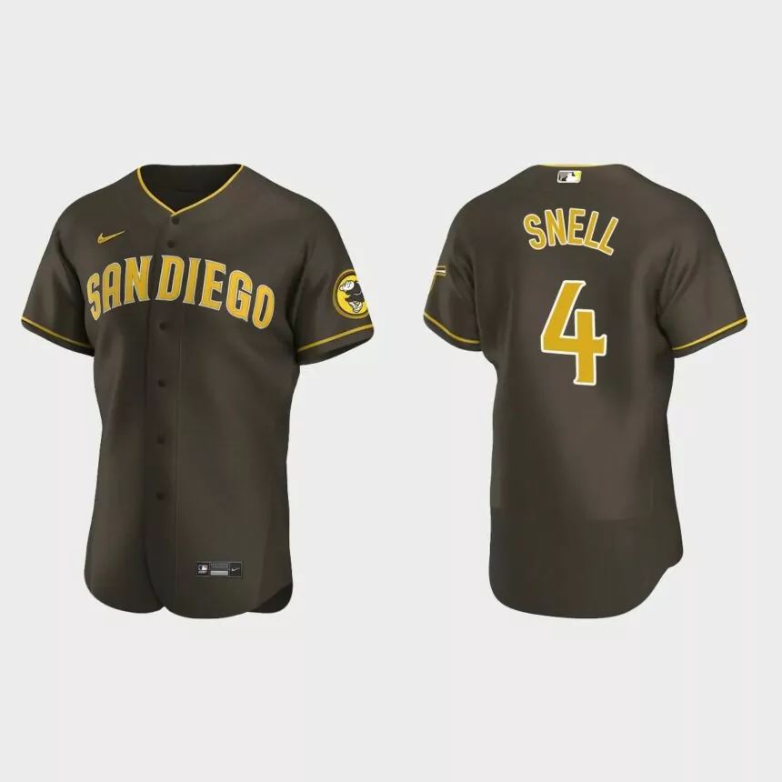 Blake Snell #4 San Diego Padres Authentic Road Jersey – Brown