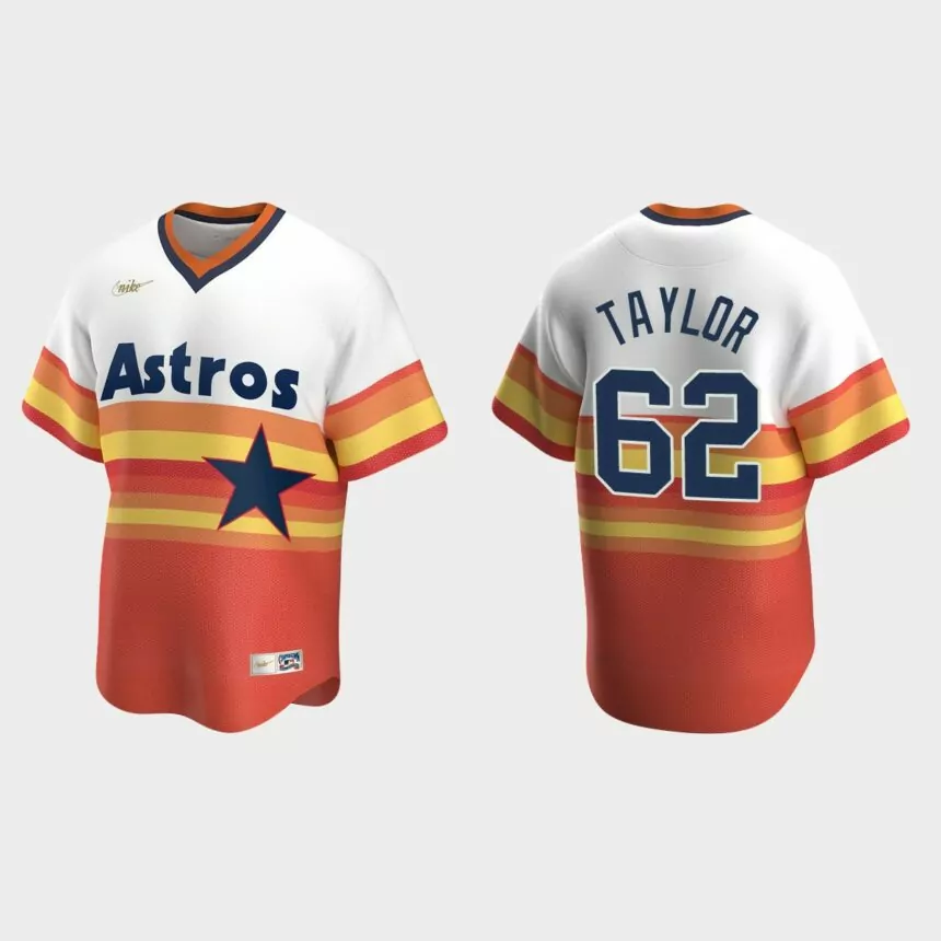 Blake Taylor #62 Houston Astros Cooperstown Collection Home Jersey – White