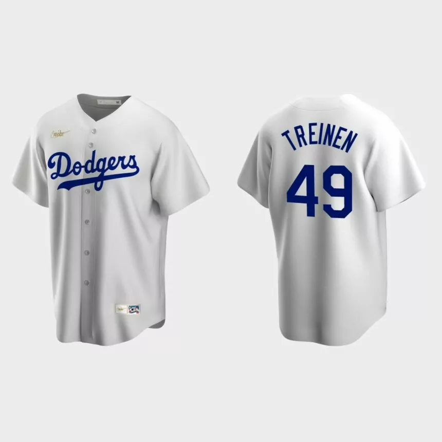 Blake Treinen #49 Los Angeles Dodgers Cooperstown Collection Home Jersey – White