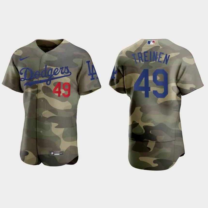Blake Treinen Los Angeles Dodgers 2021 National Armed Forces Day Authentic Jersey – Camo