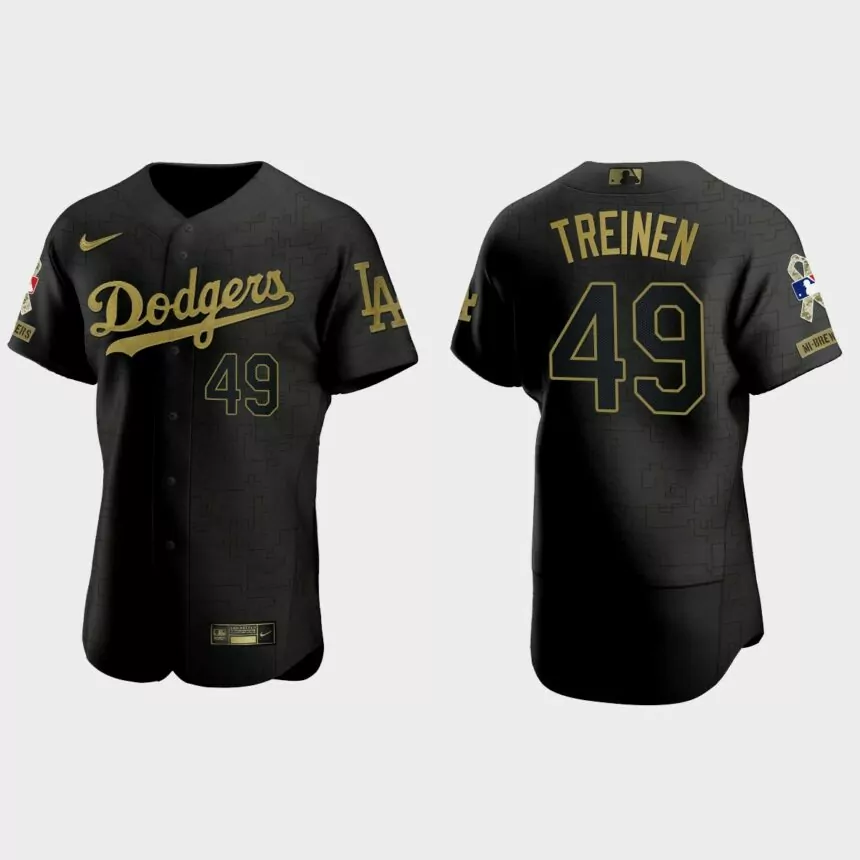 Blake Treinen Los Angeles Dodgers 2021 Salute to Service Jersey – All Black