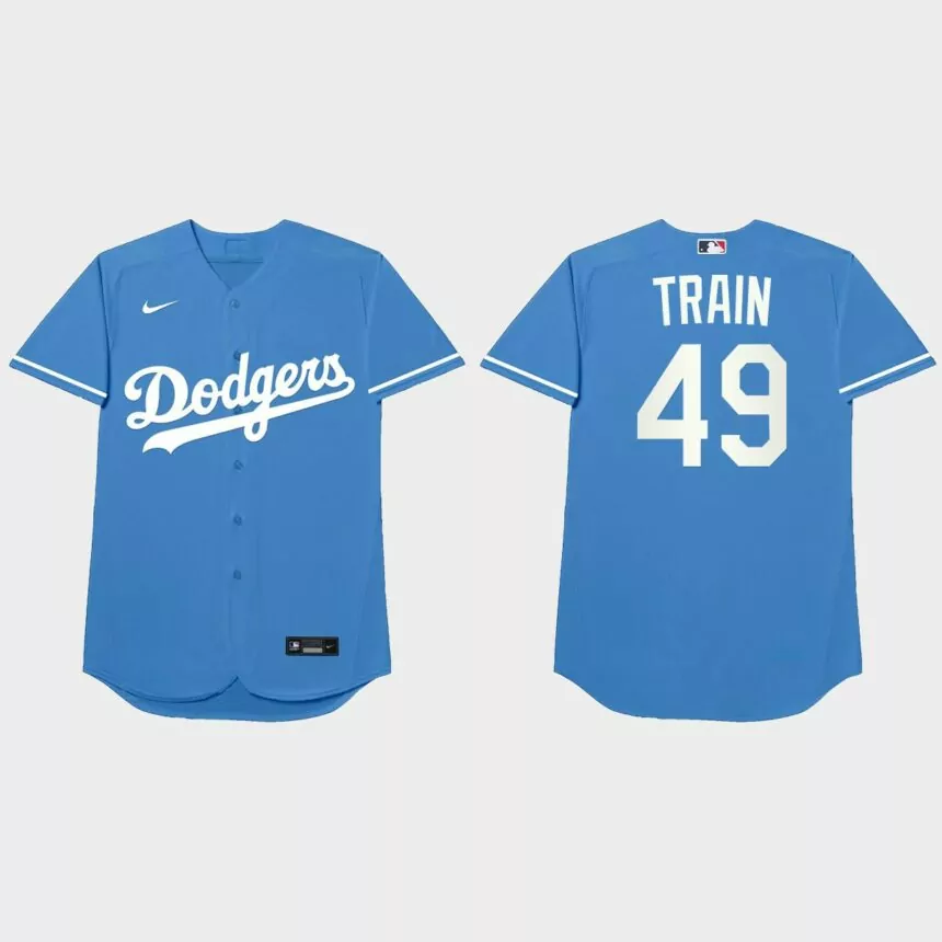 Blake Treinen Nickname Dodgers 2021 Players’ Weekend Train Jersey – Royal
