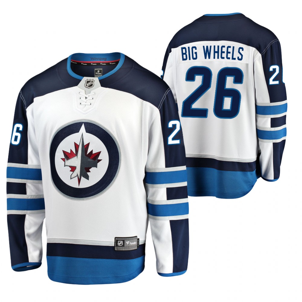 Blake Wheeler Big Wheels Nickname Jersey Jets Away Breakaway White