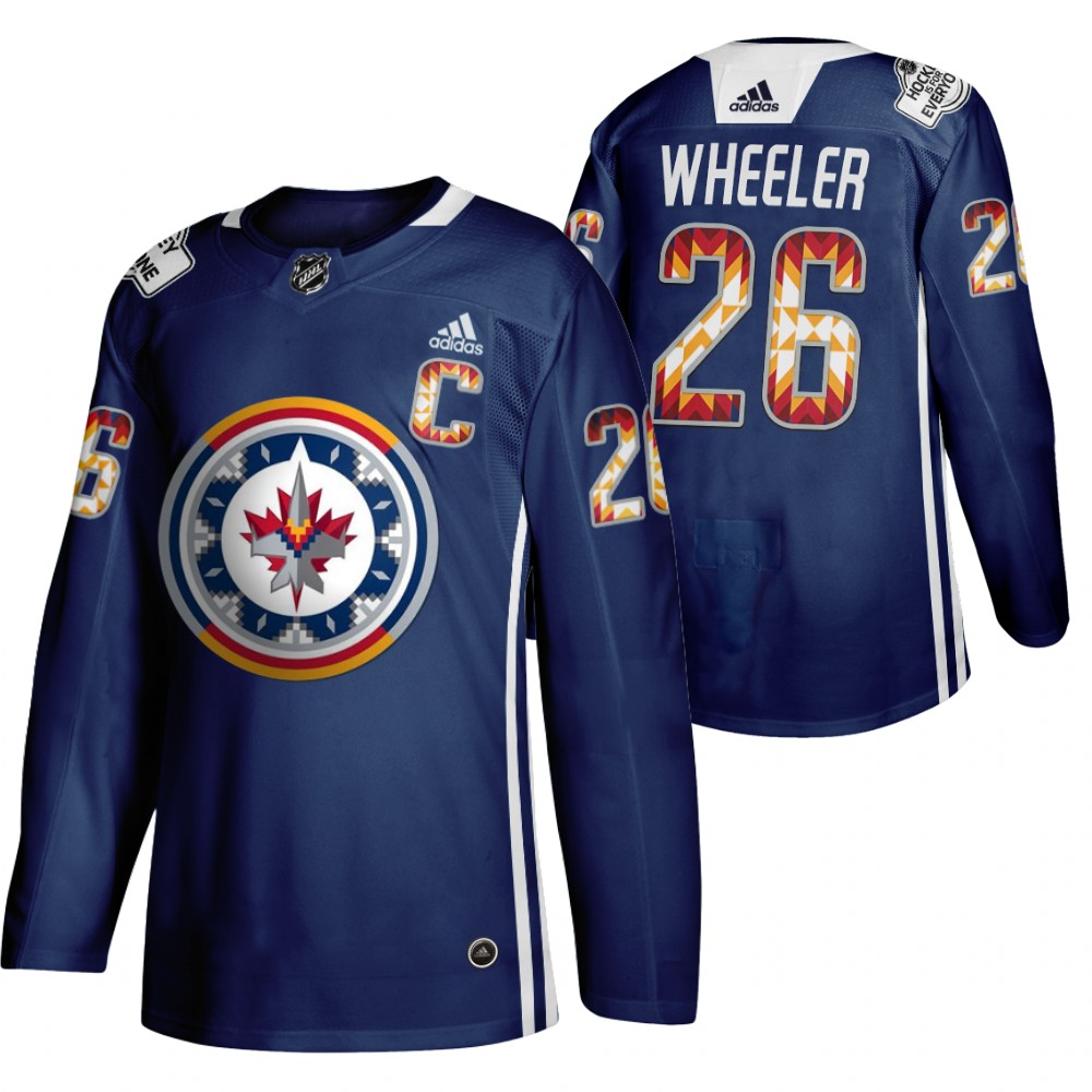 Blake Wheeler Jets 2020 WASAC Night Indigenous Heritage Navy Jersey