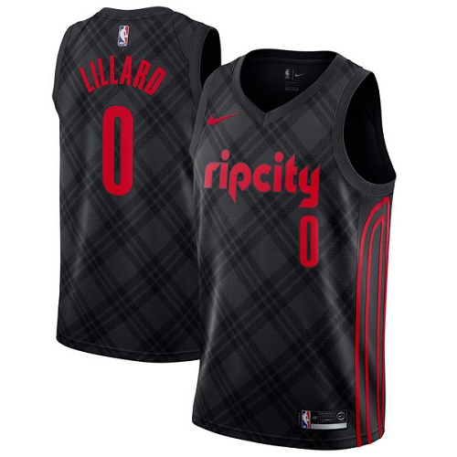 Blazers 0 Damian Lillard Black City Edition Nike Swingman Jersey