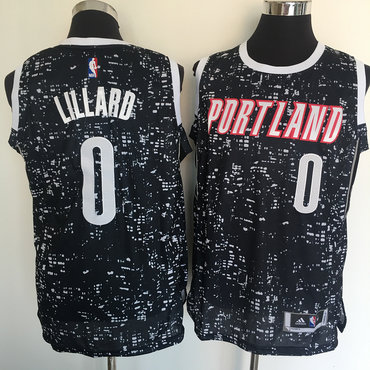 Blazers 0 Damian Lillard Black City Luminous Jersey