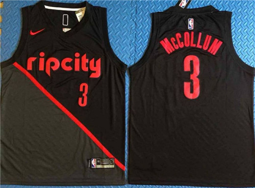 Blazers 3 C.J. McCollum Black City Edition Nike Swingman Jersey