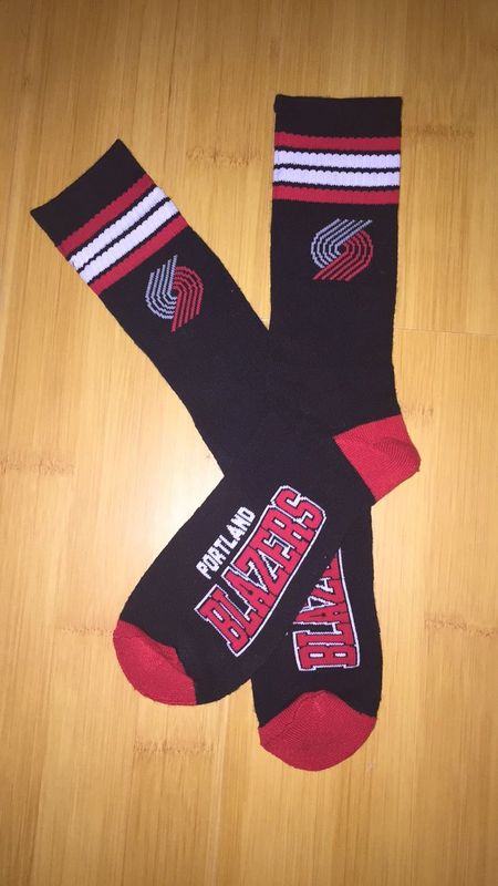 Blazers Team Logo Black NBA Socks