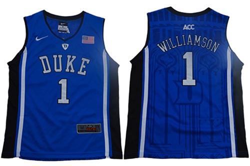 Blue Devils #1 Zion Williamson Blue Black Basketball Elite Stitched Youth College Jersey