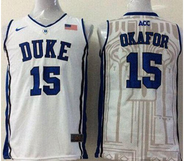 Blue Devils #15 Jahlil Okafor White Basketball Stitched NCAA Jersey