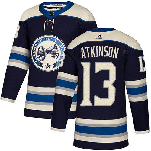 Blue Jackets #13 Cam Atkinson Navy Alternate Authentic Stitched Hockey Jersey