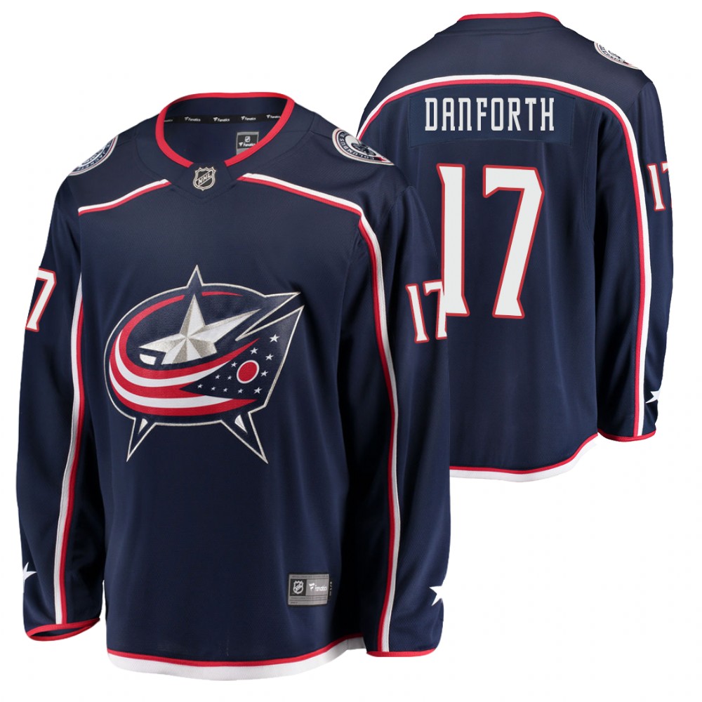 Blue Jackets #17 Justin Danforth Navy 2021-22 Home Jersey