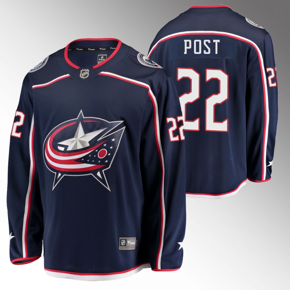 Blue Jackets #22 Post Malone Navy Home Jersey