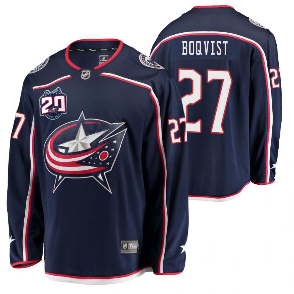 Blue Jackets #27 Adam Boqvist Navy 2021 Home Jersey