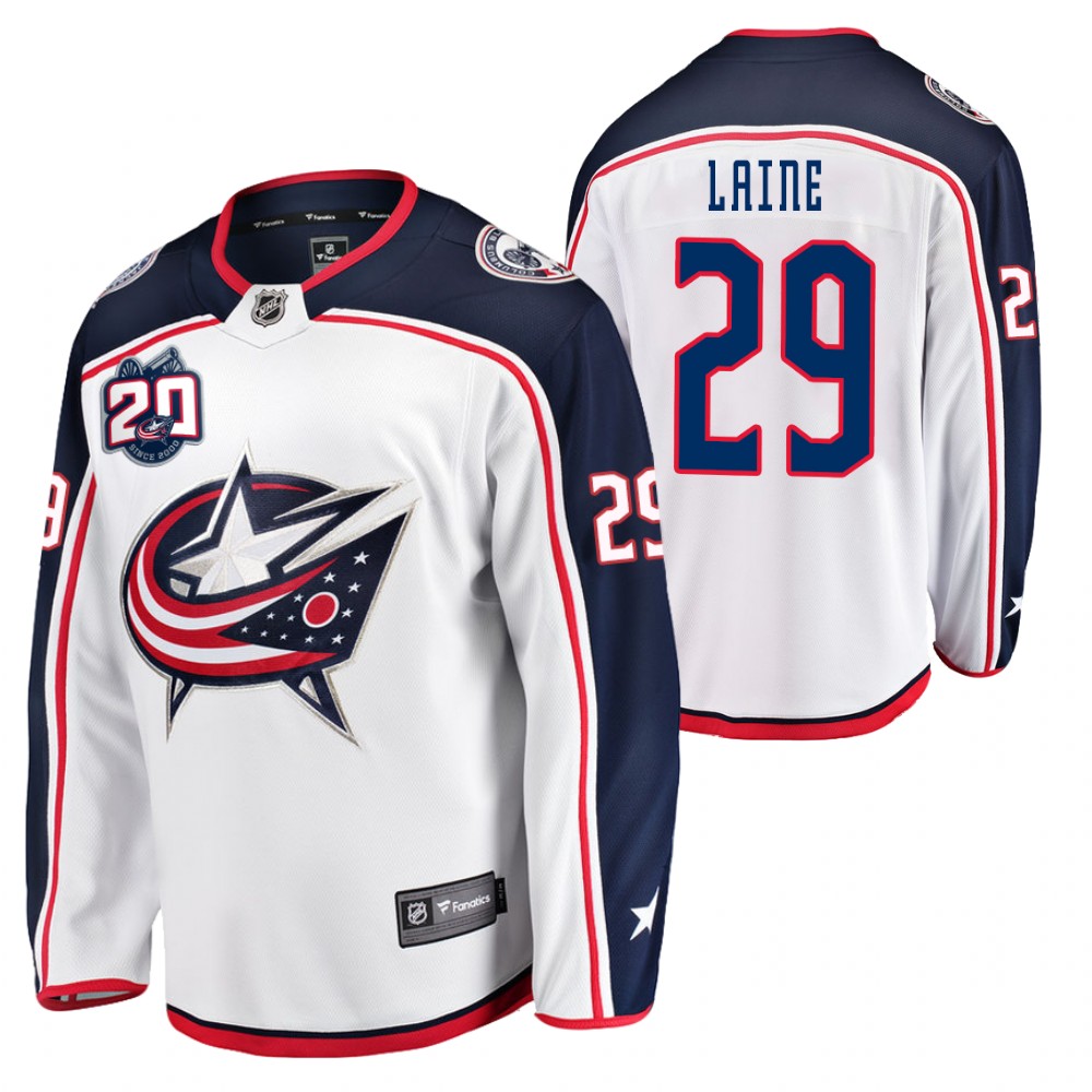 Blue Jackets #29 Patrik Laine White 2020-21 20th Anniversary Jersey