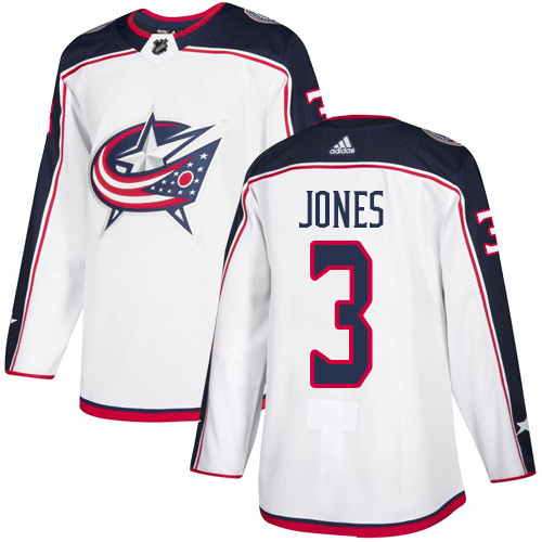Blue Jackets #3 Seth Jones White Road Authentic Stitched Hockey Jersey