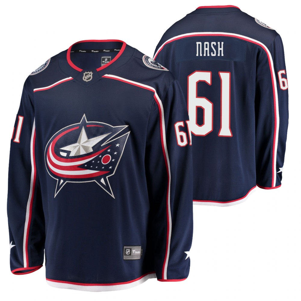 Blue Jackets #61 Rick Nash Navy 2021-22 Home Jersey