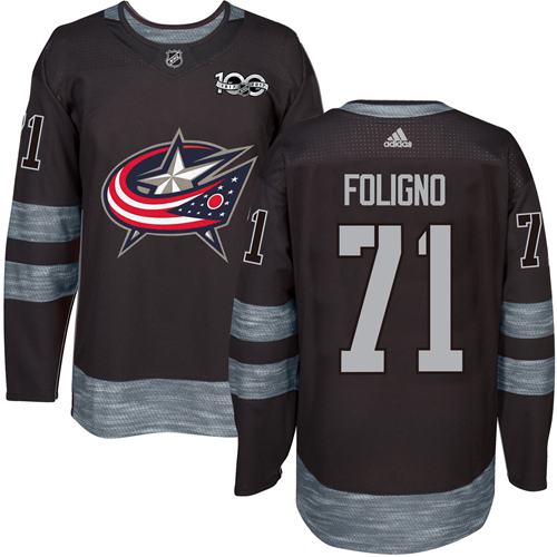Blue Jackets #71 Nick Foligno Black 1917-2017 100th Anniversary Stitched NHL Jersey
