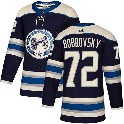 Blue Jackets #72 Sergei Bobrovsky Navy Alternate Authentic Stitched Hockey Jersey