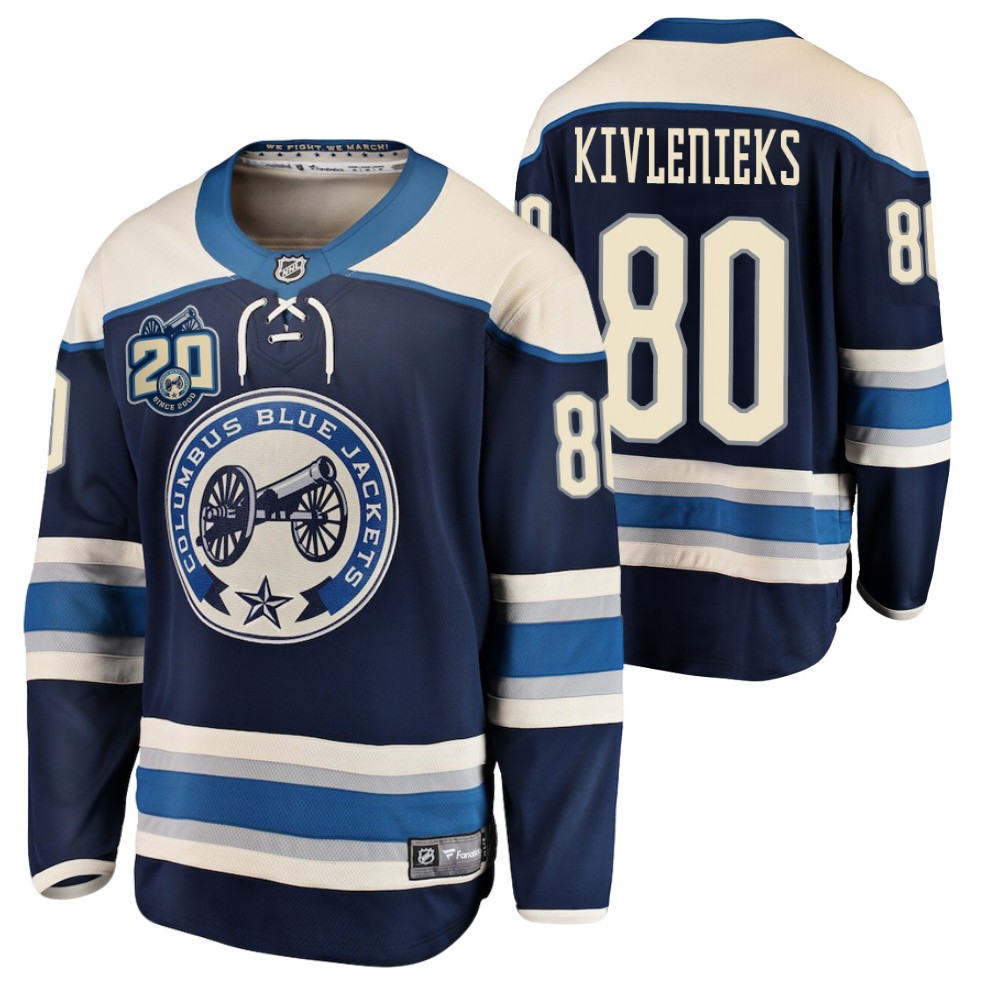 Blue Jackets #80 Matiss Kivlenieks Blue Alternate Jersey