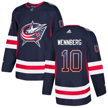 Blue Jackets 10 Alexander Wennberg Navy Drift Fashion Adidas Jersey