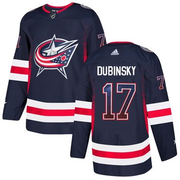 Blue Jackets 17 Brandon Dubinsky Navy Drift Fashion Adidas Jersey