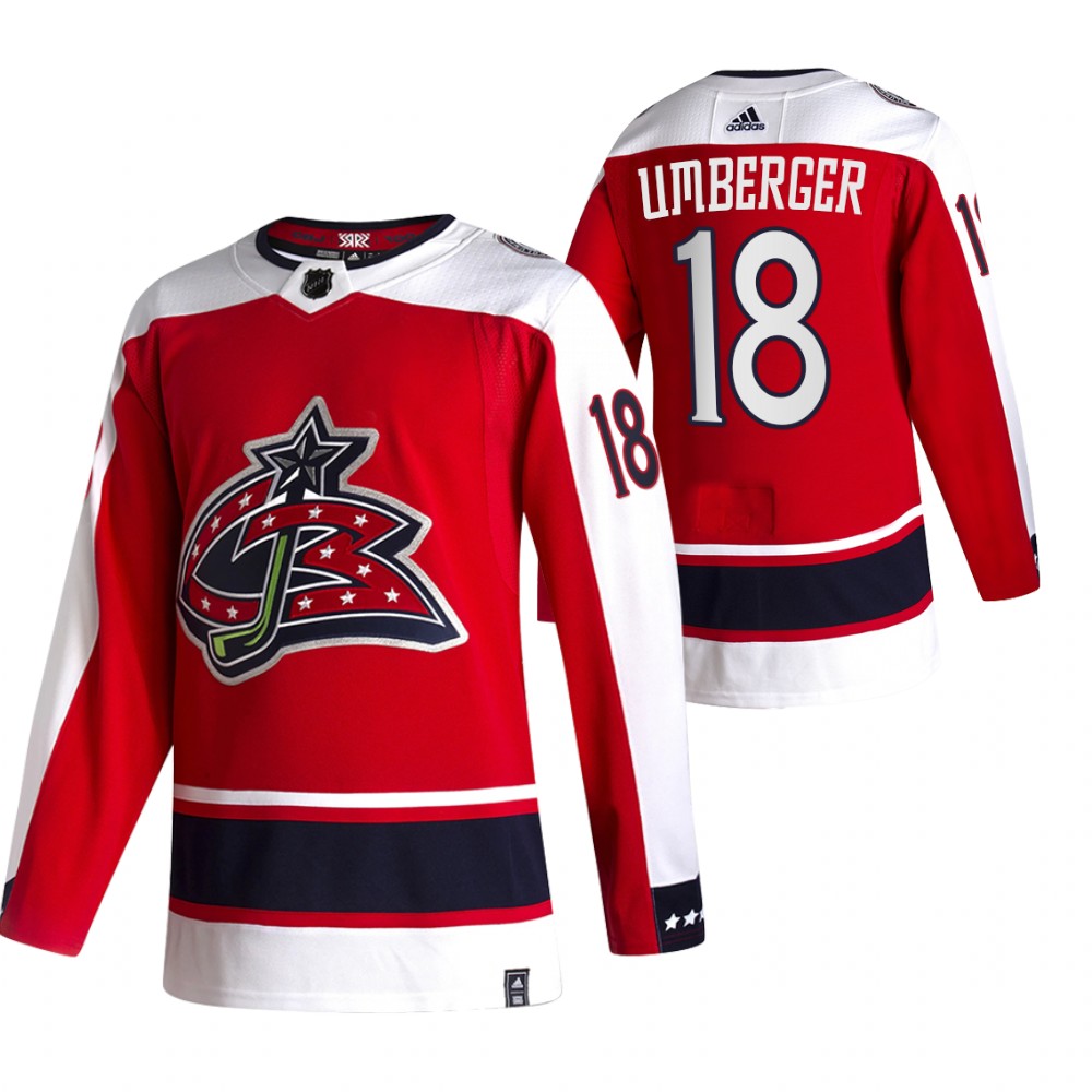 Blue Jackets 2021 Reverse Retro #18 R.J. Umberger Red Jersey Authentic
