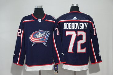 Blue Jackets 72 Sergei Bobrovsky Navy Adidas Jersey