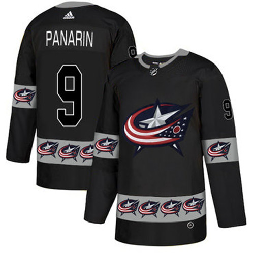 Blue Jackets 9 Artemi Panarin Black Team Logos Fashion Adidas Jersey