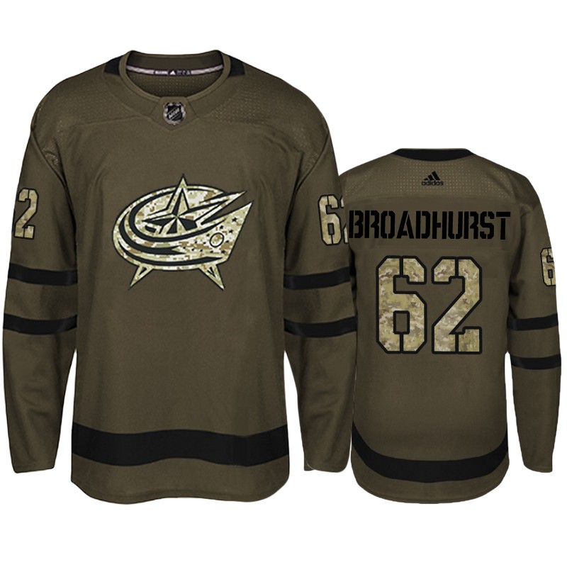 Blue Jackets Alex Broadhurst Camo Military Jersey